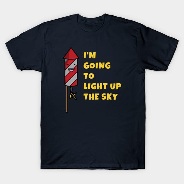 Light up the Sky Happy Firework T-Shirt by Phil Tessier